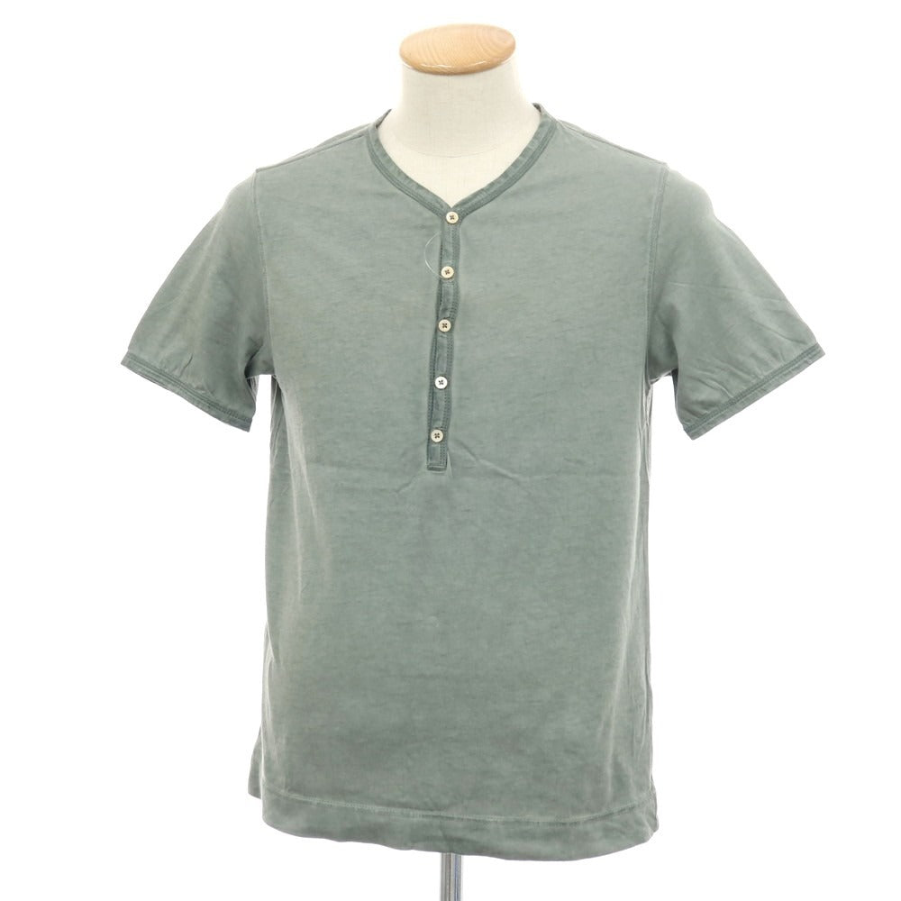 【中古】チルコロ1901 CIRCOLO 1901 製品加工 コットン ヘンリーネック 半袖Ｔシャツ グリーングレー系【サイズXS】【 状態ランクB 】【 メンズ 】