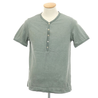 【中古】チルコロ1901 CIRCOLO 1901 製品加工 コットン ヘンリーネック 半袖Ｔシャツ グリーングレー系【サイズXS】【 状態ランクB 】【 メンズ 】