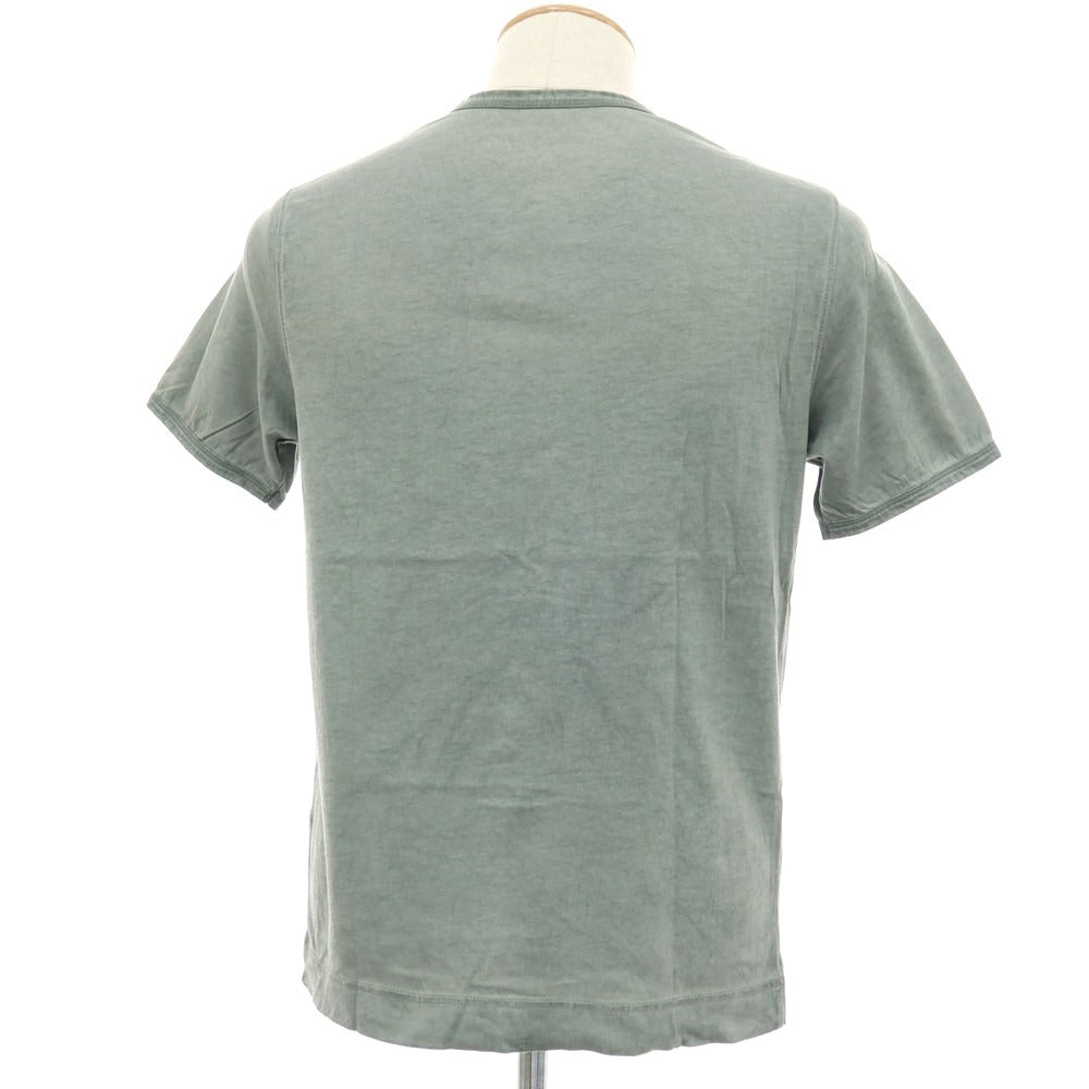 【中古】チルコロ1901 CIRCOLO 1901 製品加工 コットン ヘンリーネック 半袖Ｔシャツ グリーングレー系【サイズXS】【 状態ランクB 】【 メンズ 】