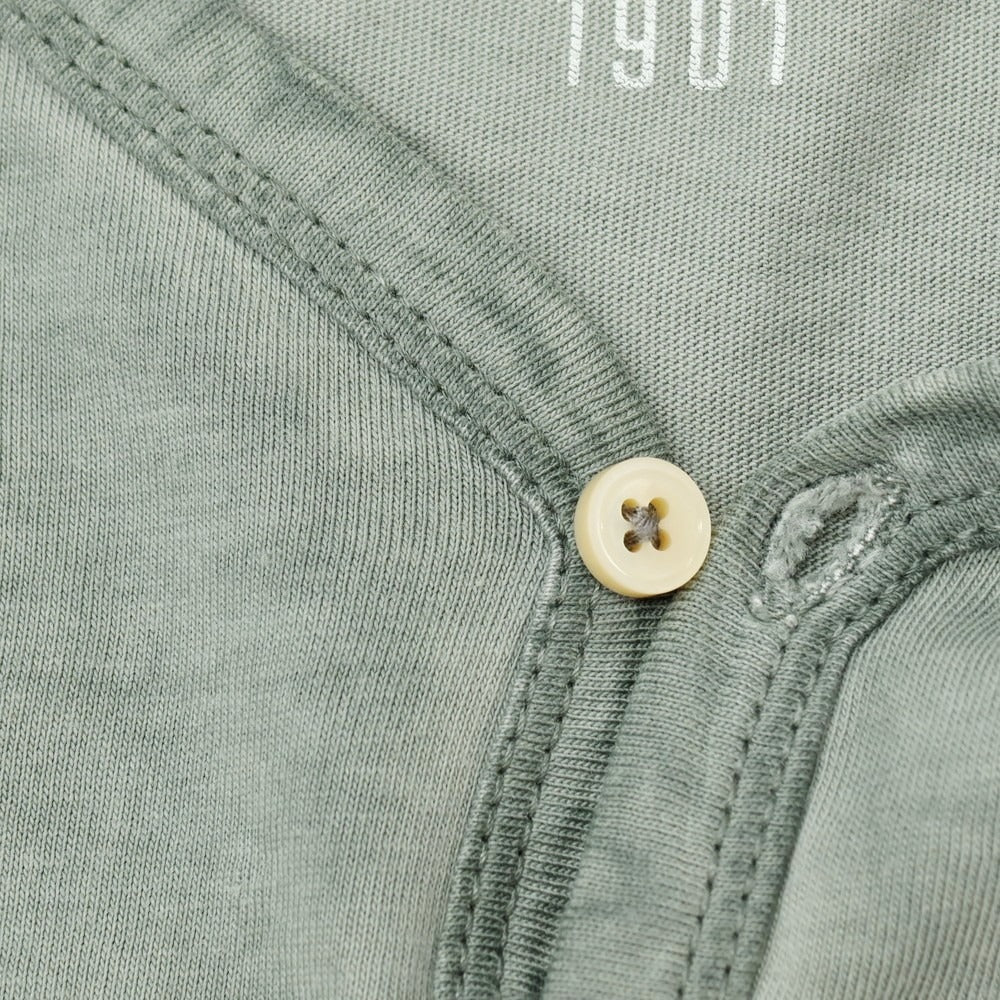 【中古】チルコロ1901 CIRCOLO 1901 製品加工 コットン ヘンリーネック 半袖Ｔシャツ グリーングレー系【サイズXS】【 状態ランクB 】【 メンズ 】