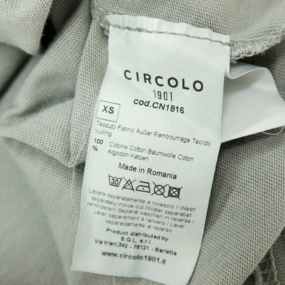 【中古】チルコロ1901 CIRCOLO 1901 製品加工 コットン ヘンリーネック 半袖Ｔシャツ グリーングレー系【サイズXS】【 状態ランクB 】【 メンズ 】