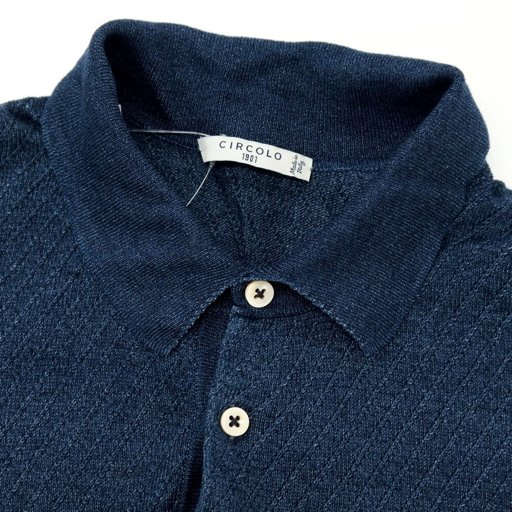 【中古】チルコロ1901 CIRCOLO 1901 コットン 半袖 ポロニット ネイビー【 サイズXS 】【 状態ランクB 】【 メンズ 】 [BPD]