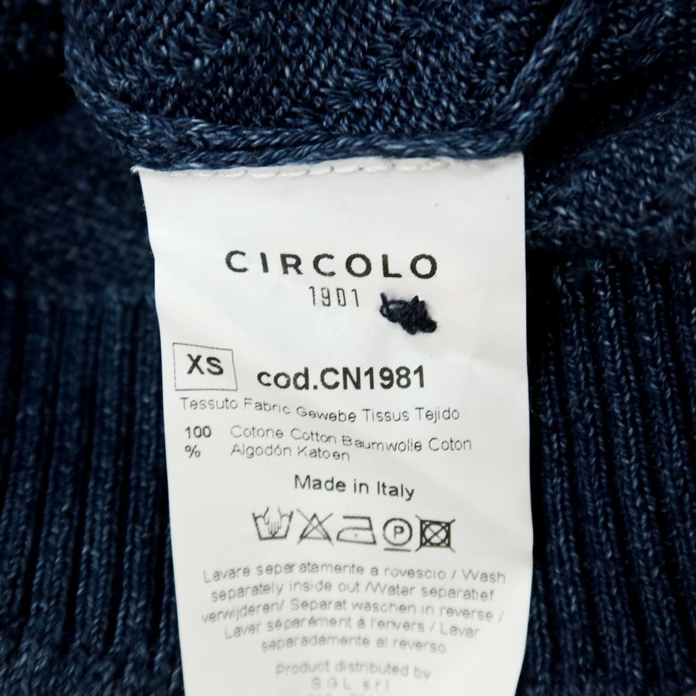 【中古】チルコロ1901 CIRCOLO 1901 コットン 半袖 ポロニット ネイビー【 サイズXS 】【 状態ランクB 】【 メンズ 】 [BPD]