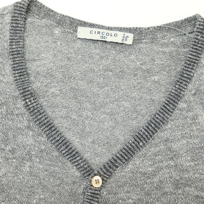 【中古】チルコロ1901 CIRCOLO 1901 リネンコットン ヘンリーネック 半袖 プルオーバーニット グレー【サイズXS】【 状態ランクB 】【 メンズ 】