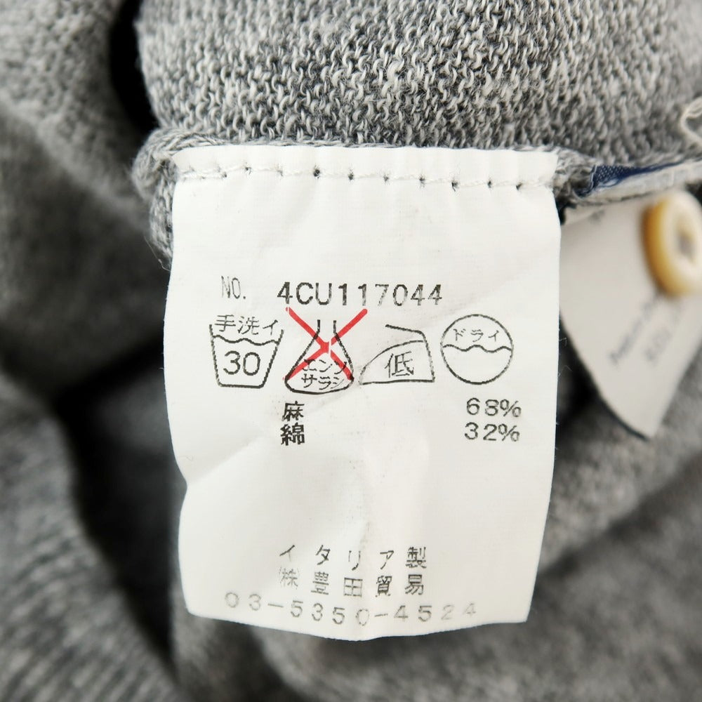 【中古】チルコロ1901 CIRCOLO 1901 リネンコットン ヘンリーネック 半袖 プルオーバーニット グレー【サイズXS】【 状態ランクB 】【 メンズ 】