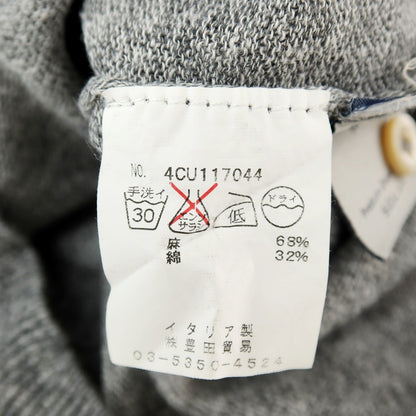 【中古】チルコロ1901 CIRCOLO 1901 リネンコットン ヘンリーネック 半袖 プルオーバーニット グレー【サイズXS】【 状態ランクB 】【 メンズ 】
