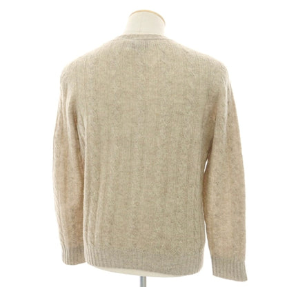 【中古】スカリオーネ SCAGLIONE ケーブル編み ウール クルーネック プルオーバーニット ベージュ【 S 】【 状態ランクC 】【 メンズ 】