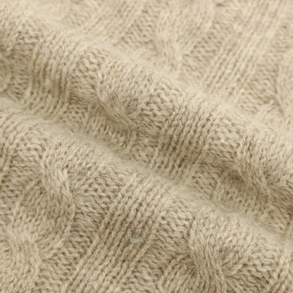 【中古】スカリオーネ SCAGLIONE ケーブル編み ウール クルーネック プルオーバーニット ベージュ【 S 】【 状態ランクC 】【 メンズ 】