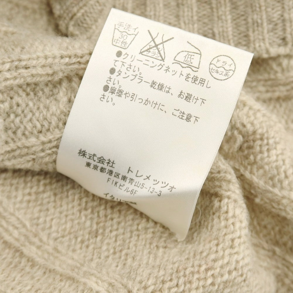 【中古】スカリオーネ SCAGLIONE ケーブル編み ウール クルーネック プルオーバーニット ベージュ【 S 】【 状態ランクC 】【 メンズ 】