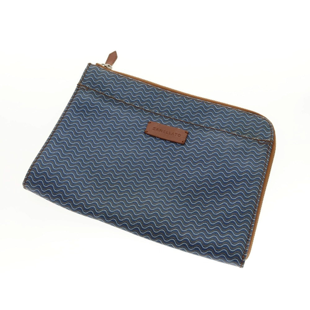 【中古】ザネラート ZANELLATO ブランディーン PVCキャンバス クラッチバッグ ブルー【 状態ランクB 】【 ユニセックス 】