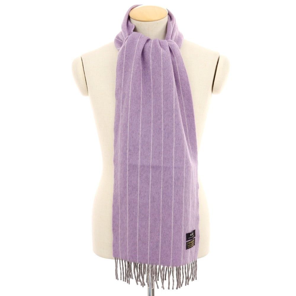 【中古】ベグスコットランド BEGG SCOTLAND ウールアンゴラ ストライプ マフラー パープルxグレー【 状態ランクB 】【 メンズ 】
