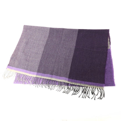 【中古】バーニーズニューヨーク BARNEYS NEWYORK ウール ストール パープルxグレー【 状態ランクB 】【 メンズ 】