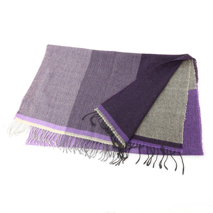 【中古】バーニーズニューヨーク BARNEYS NEWYORK ウール ストール パープルxグレー【 状態ランクB 】【 メンズ 】