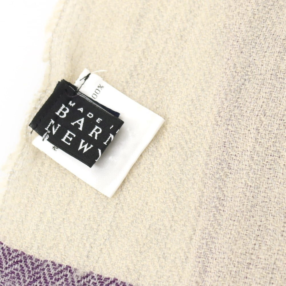【中古】バーニーズニューヨーク BARNEYS NEWYORK ウール ストール パープルxグレー【 状態ランクB 】【 メンズ 】