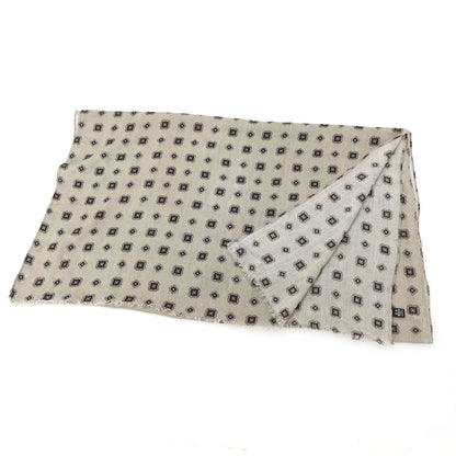 【中古】カラブレーゼ Calabrese モダールウール 小紋柄 ストール グレー【 状態ランクB 】【 メンズ 】