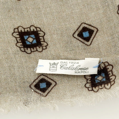 【中古】カラブレーゼ Calabrese モダールウール 小紋柄 ストール グレー【 状態ランクB 】【 メンズ 】