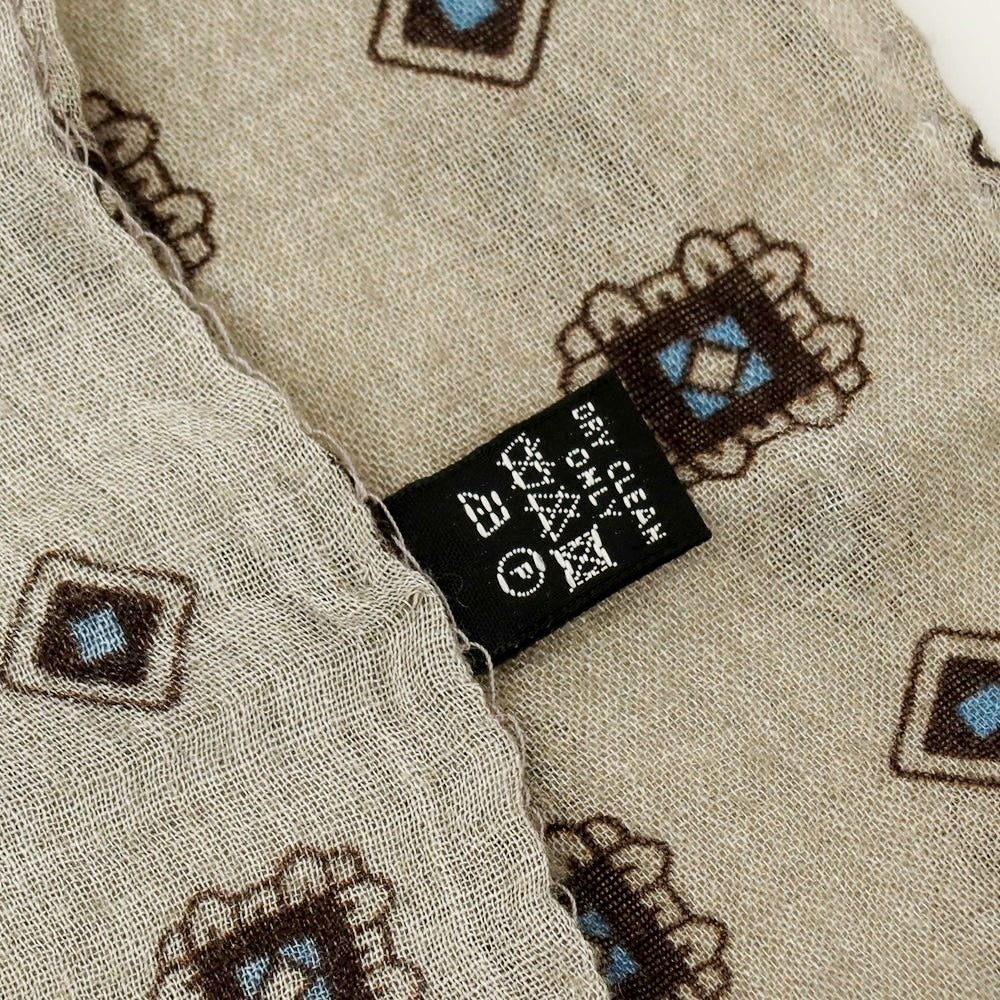 【中古】カラブレーゼ Calabrese モダールウール 小紋柄 ストール グレー【 状態ランクB 】【 メンズ 】