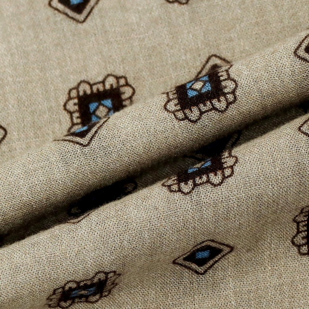 【中古】カラブレーゼ Calabrese モダールウール 小紋柄 ストール グレー【 状態ランクB 】【 メンズ 】