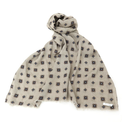 【中古】カラブレーゼ Calabrese モダールウール 小紋柄 ストール グレー【 状態ランクB 】【 メンズ 】