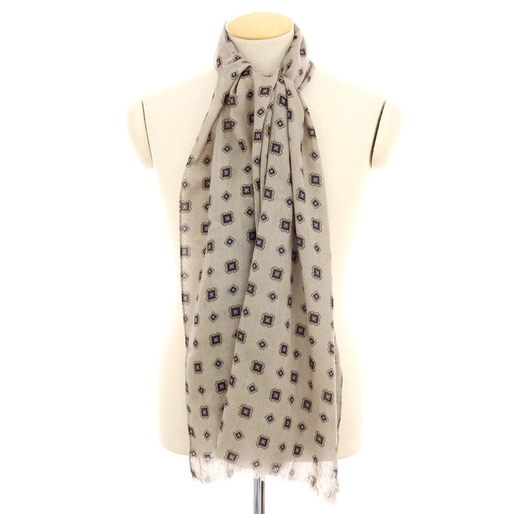 【中古】カラブレーゼ Calabrese モダールウール 小紋柄 ストール グレー【 状態ランクB 】【 メンズ 】