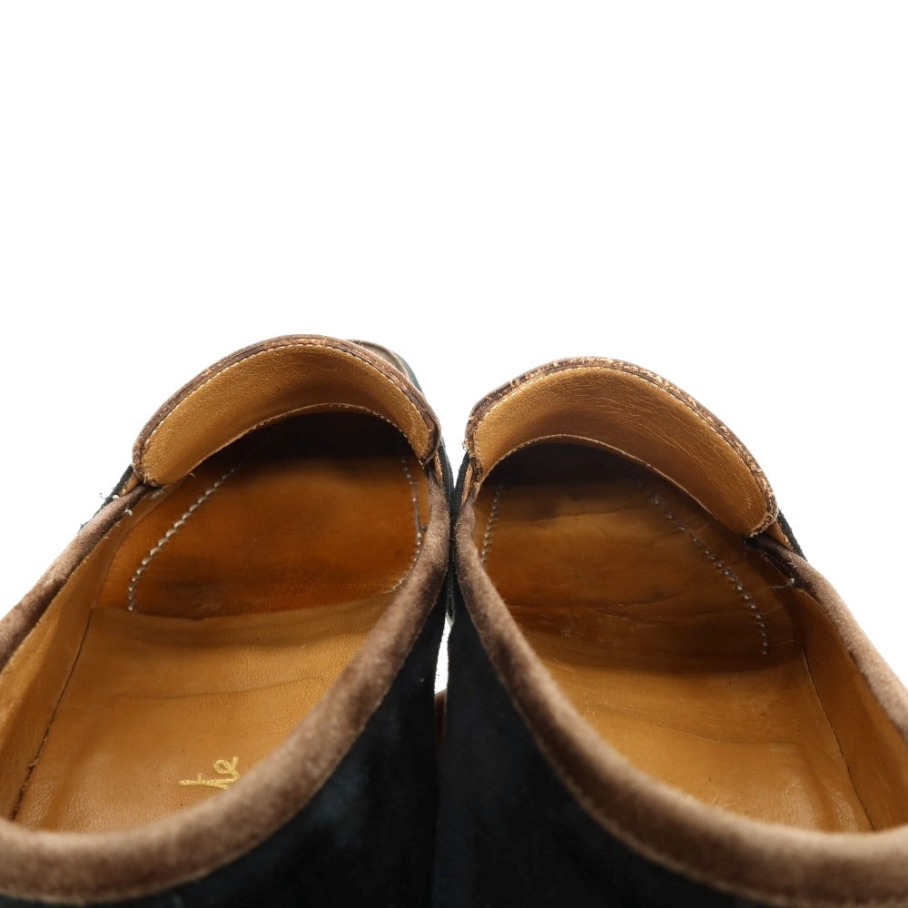 【中古】フェランテ FERRANTE スエード コンビ コインローファー ブラウンxブラック【サイズ6】【 状態ランクC 】【 メンズ 】