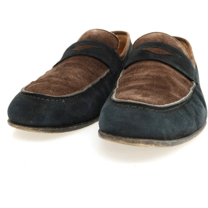 【中古】フェランテ FERRANTE スエード コンビ コインローファー ブラウンxブラック【サイズ6】【 状態ランクC 】【 メンズ 】