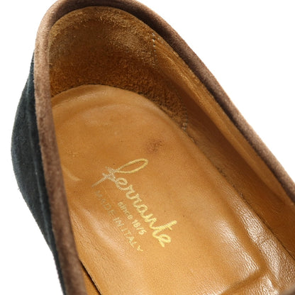 【中古】フェランテ FERRANTE スエード コンビ コインローファー ブラウンxブラック【サイズ6】【 状態ランクC 】【 メンズ 】