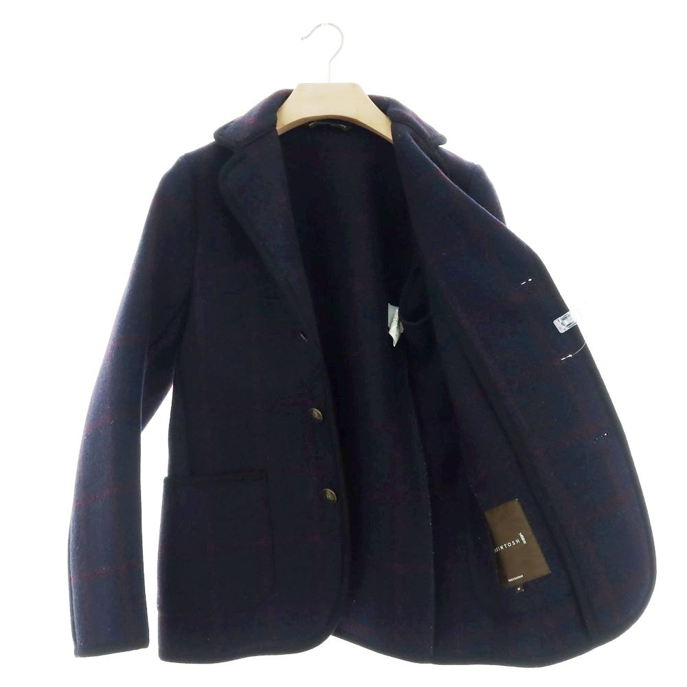 【中古】マッキントッシュ Mackintosh ウール チェック 3B カジュアルジャケット ネイビーxレッド【サイズ36】【 状態ランクB 】【 メンズ 】[BPD]
