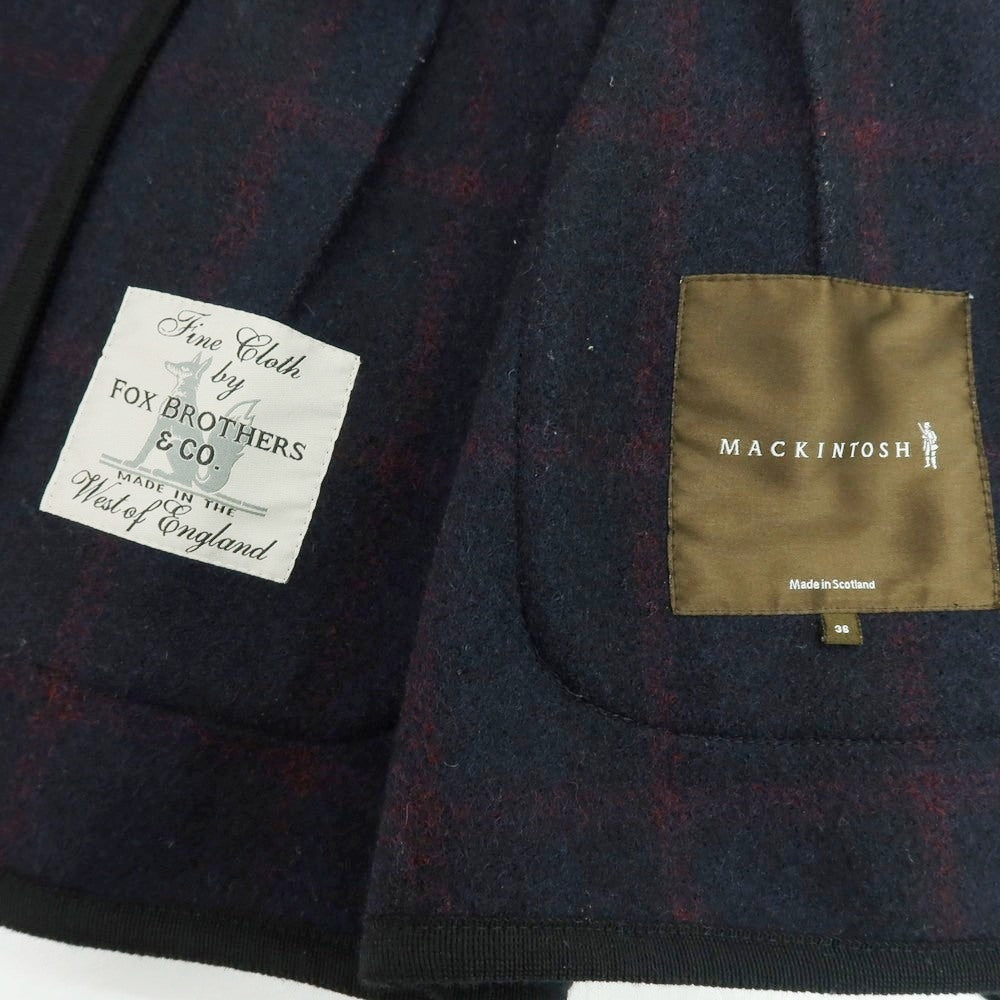 【中古】マッキントッシュ Mackintosh ウール チェック 3B カジュアルジャケット ネイビーxレッド【サイズ36】【 状態ランクB 】【 メンズ 】[BPD]