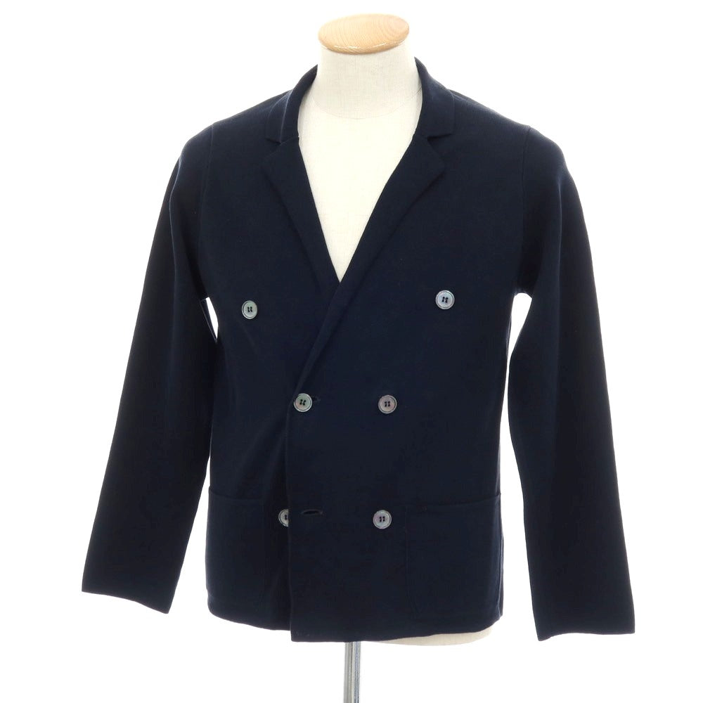 【中古】ザノーネ ZANONE コットン ダブル4B ジャケット型 カーディガン ネイビー【サイズ44】【 状態ランクC 】【 メンズ 】