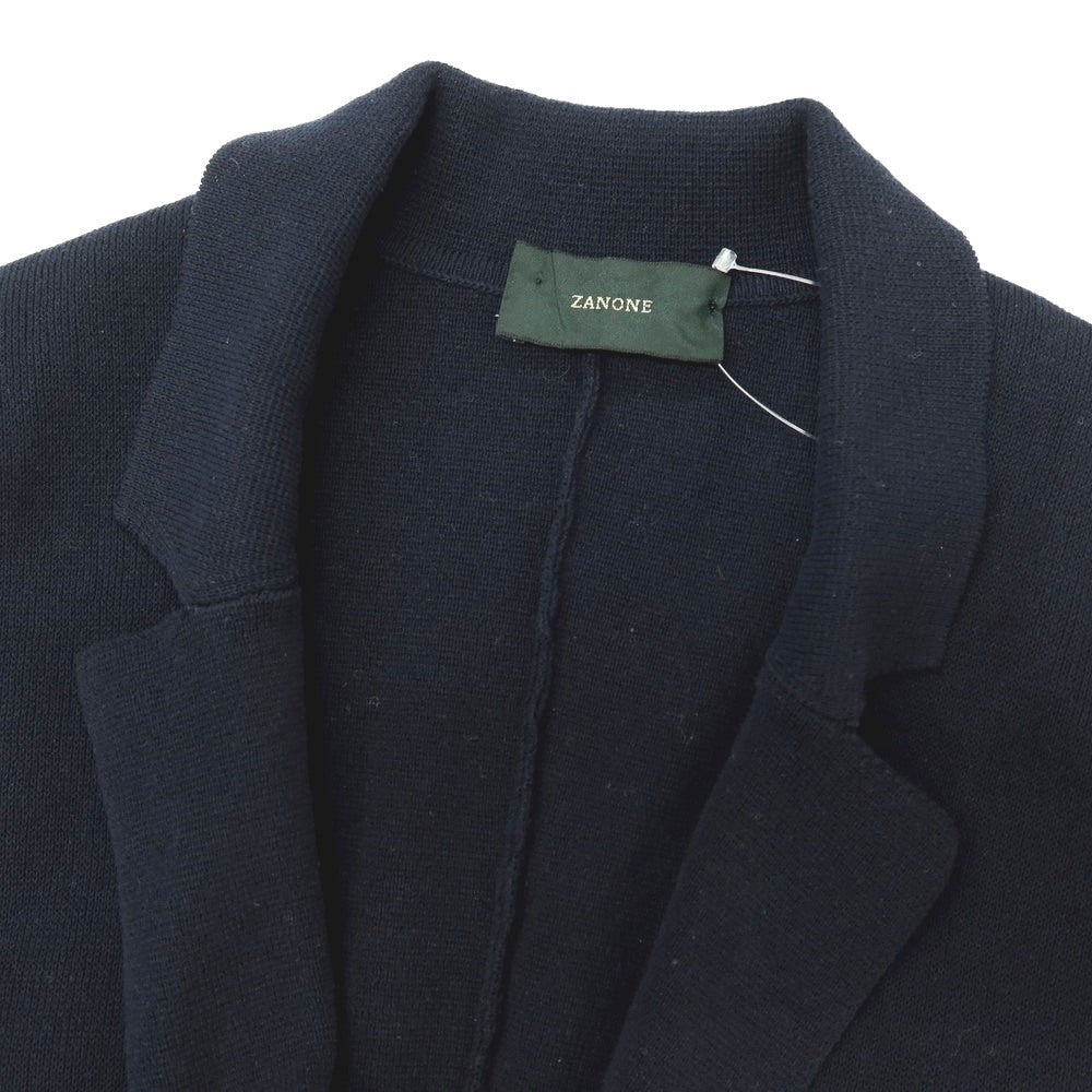 【中古】ザノーネ ZANONE コットン ダブル4B ジャケット型 カーディガン ネイビー【サイズ44】【 状態ランクC 】【 メンズ 】