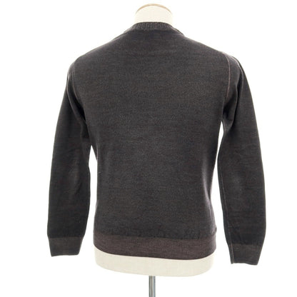 【中古】クルチアーニ CRUCIANI ハイゲージ ウール ガーメントダイ クルーネック プルオーバーニット グレー【 44 】【 状態ランクB 】【 メンズ 】