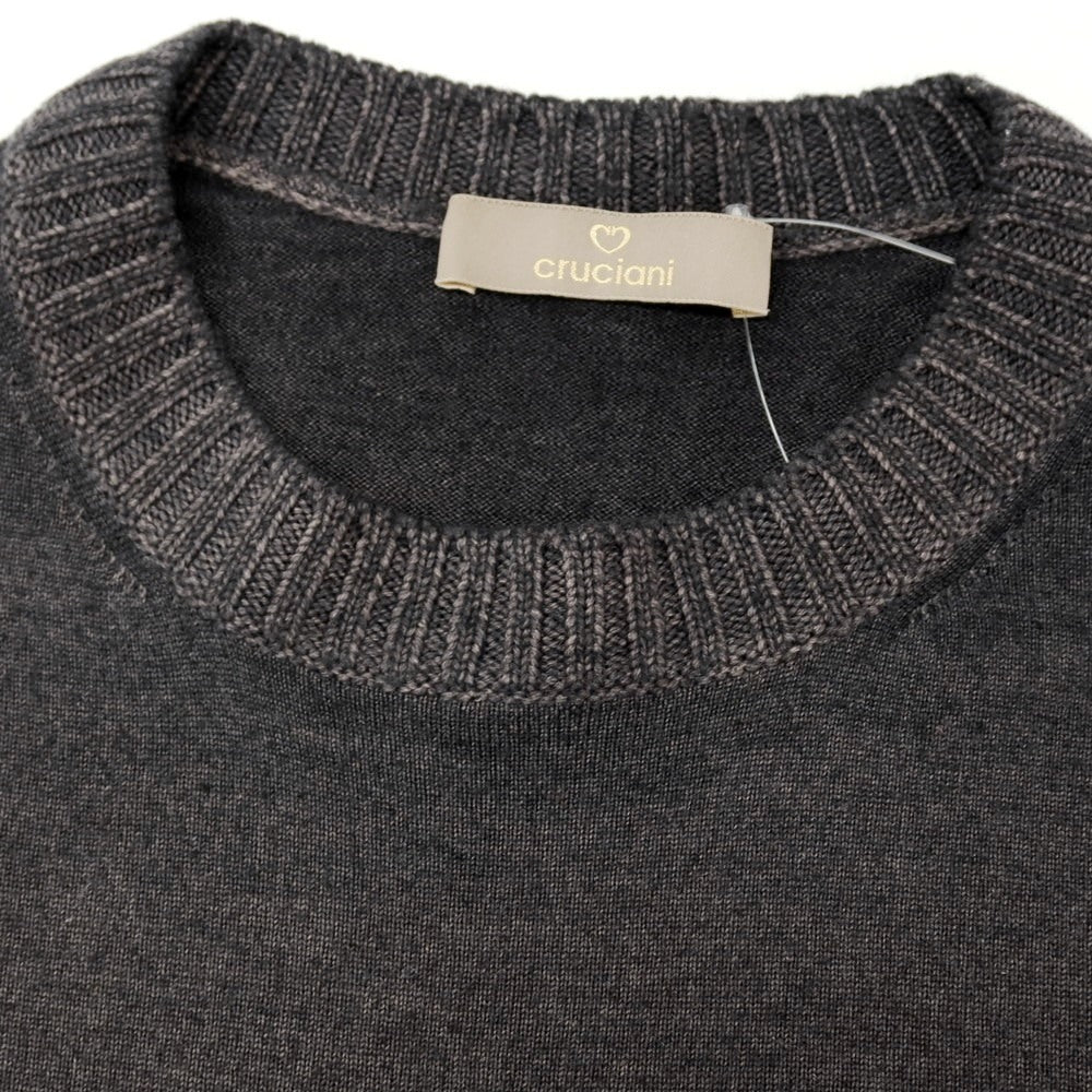 【中古】クルチアーニ CRUCIANI ハイゲージ ウール ガーメントダイ クルーネック プルオーバーニット グレー【 44 】【 状態ランクB 】【 メンズ 】
