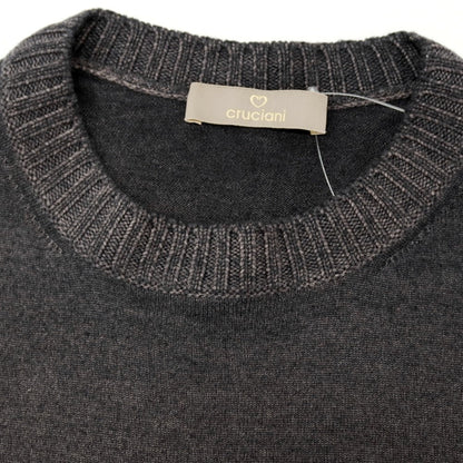 【中古】クルチアーニ CRUCIANI ハイゲージ ウール ガーメントダイ クルーネック プルオーバーニット グレー【 44 】【 状態ランクB 】【 メンズ 】