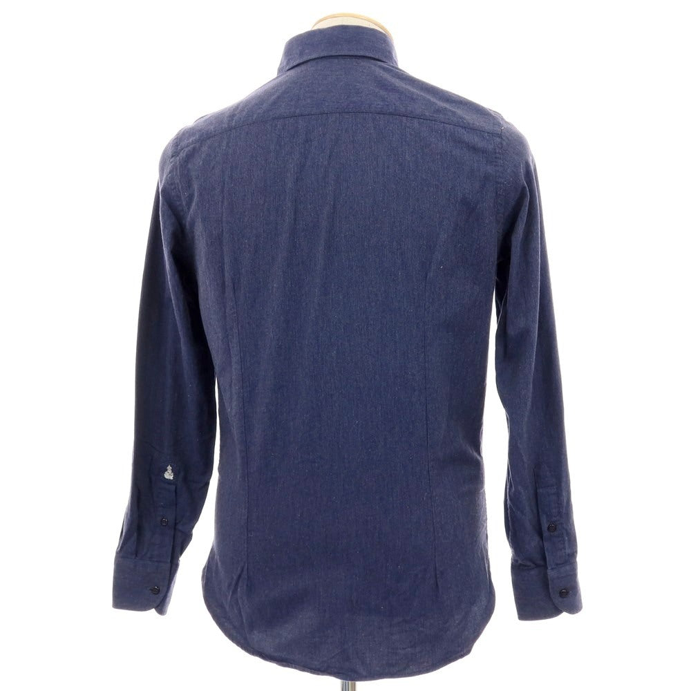 【中古】ギローバー GUY ROVER コットン ホリゾンタルカラー カジュアルシャツ ネイビー【 XS 】【 状態ランクC 】【 メンズ 】
