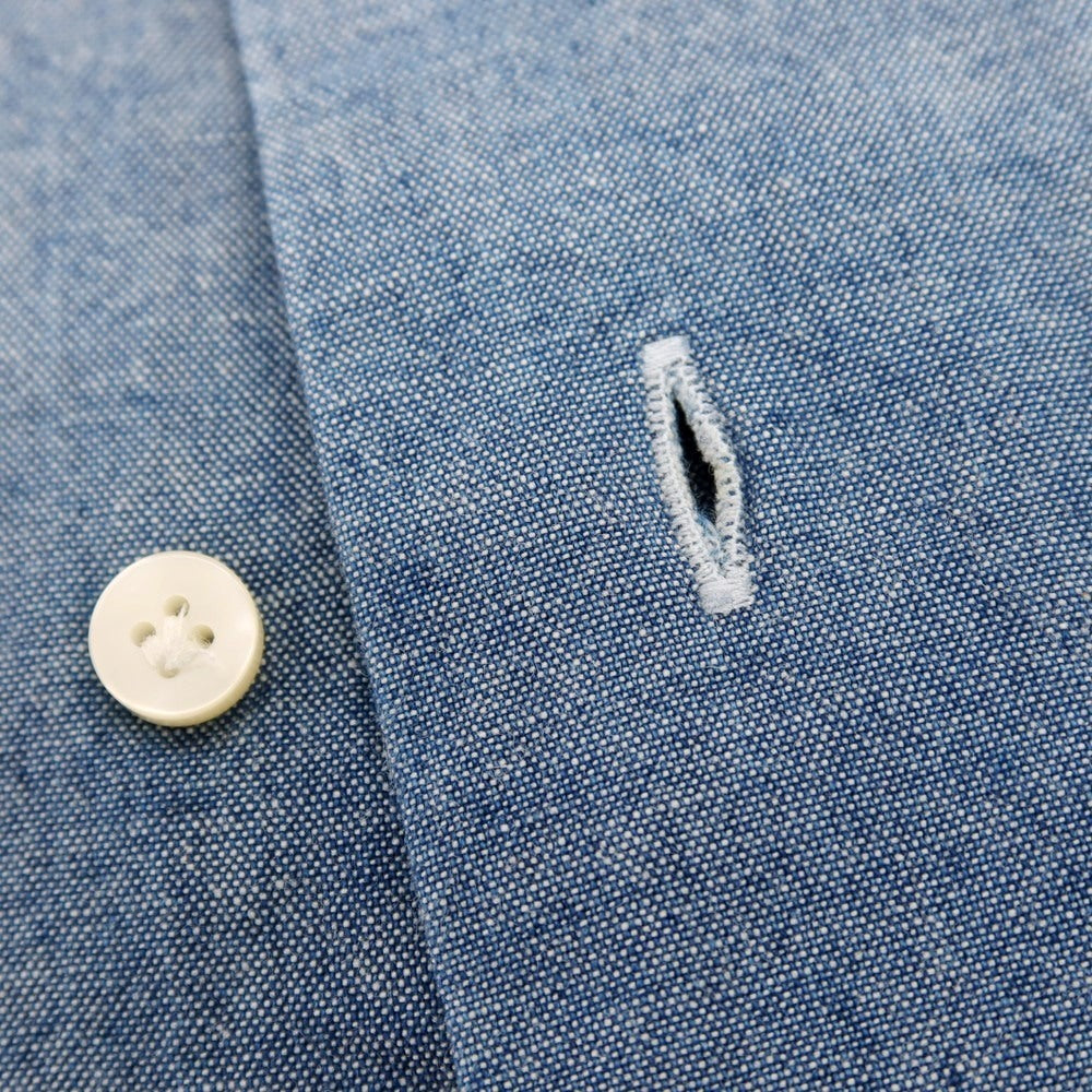 【中古】オリアン ORIAN コットン シャンブレー セミワイドカラー カジュアルシャツ ブルー【 37 】【 状態ランクC 】【 メンズ 】