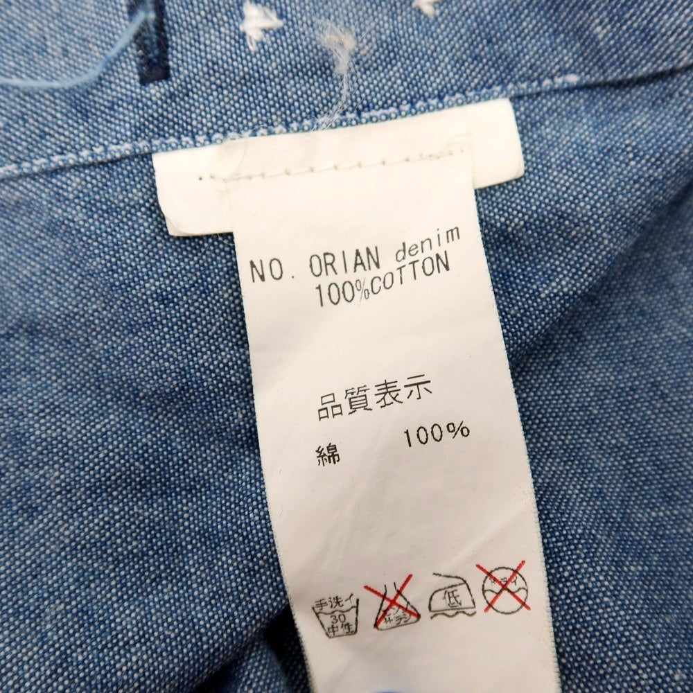 【中古】オリアン ORIAN コットン シャンブレー セミワイドカラー カジュアルシャツ ブルー【 37 】【 状態ランクC 】【 メンズ 】