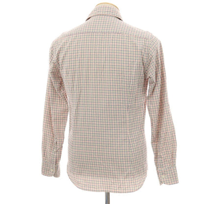 【中古】オリアン ORIAN コットン チェック ホリゾンタルカラー カジュアルシャツ ホワイトxマルチカラー【 37 】【 状態ランクC 】【 メンズ 】