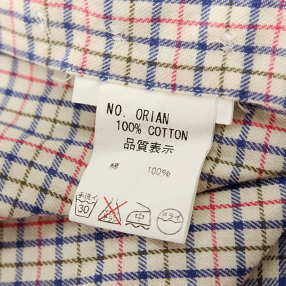 【中古】オリアン ORIAN コットン チェック ホリゾンタルカラー カジュアルシャツ ホワイトxマルチカラー【 37 】【 状態ランクC 】【 メンズ 】