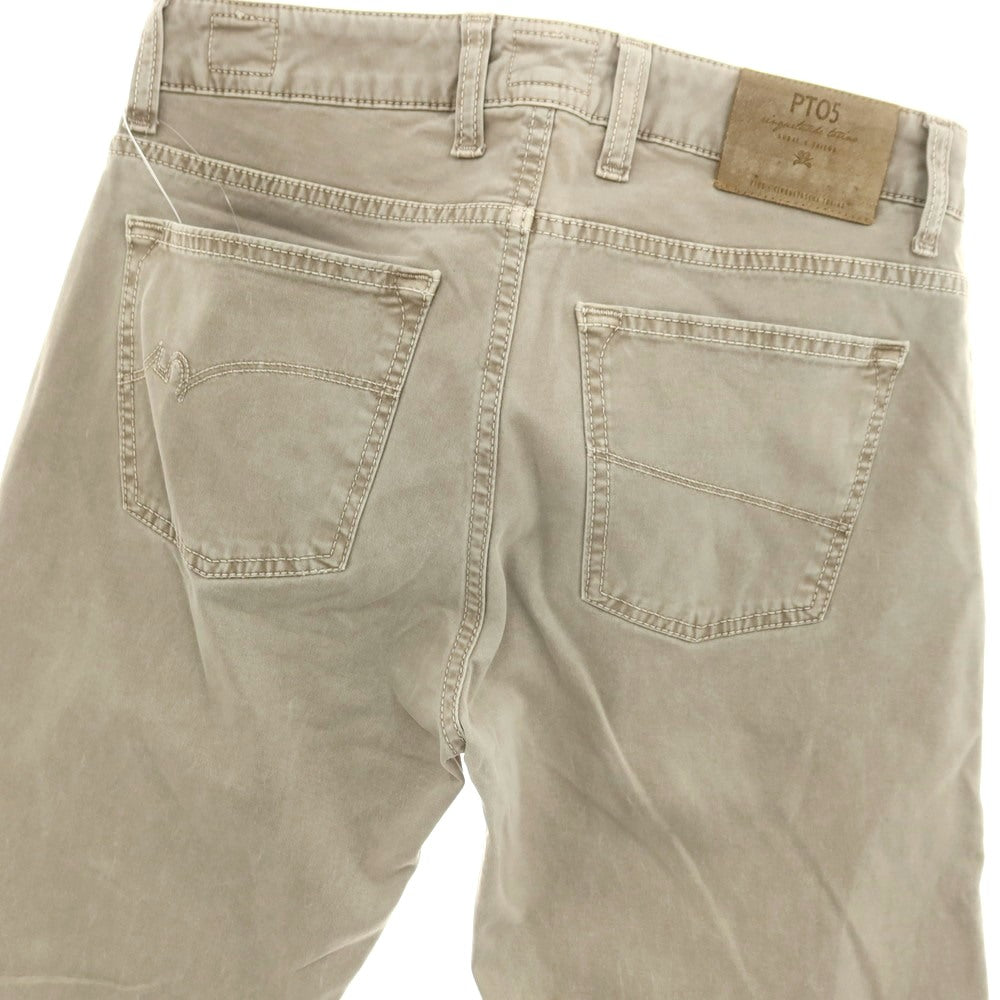 【中古】ピーティーゼロチンクエ PT05 ガーメントダイ ストレッチ コットン ワークパンツ グレージュ【サイズ28】【 状態ランクC 】【 メンズ 】