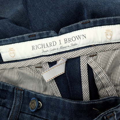 【中古】リチャード ジェイ ブラウン RICHARD J BROWN Singapore ストレッチ コットンポリエステル カジュアルスラックスパンツ ネイビー【サイズ30】【 状態ランクC 】【 メンズ 】