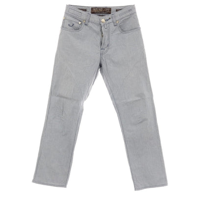 【中古】ヤコブコーエン JACOB COHEN コットンポリウレタン サッカー チェック 5ポケットパンツ ブルーxブラック【サイズ29】【 状態ランクC 】【 メンズ 】