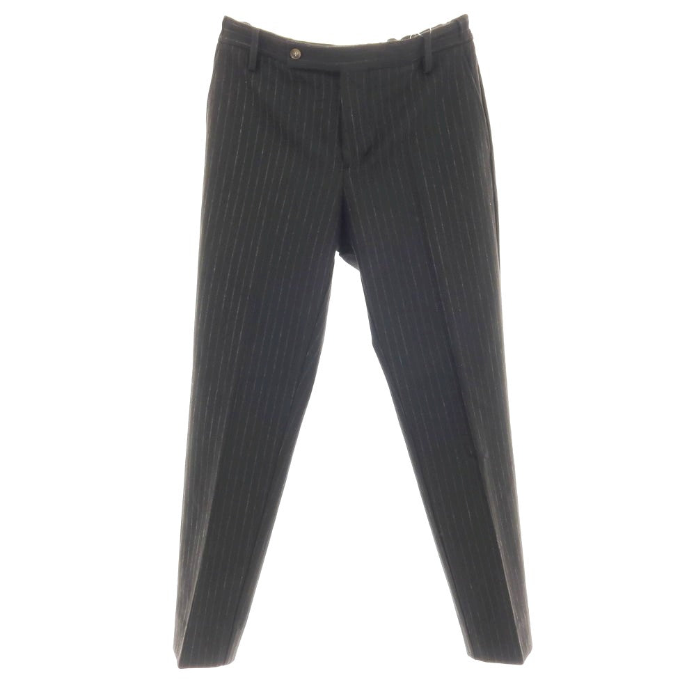 【中古】アントレアミ ENTRE AMIS レーヨンナイロン ジャージー ストライプ イージースラックスパンツ ブラックxグレー【サイズ34/48】【 状態ランクB 】【 メンズ 】