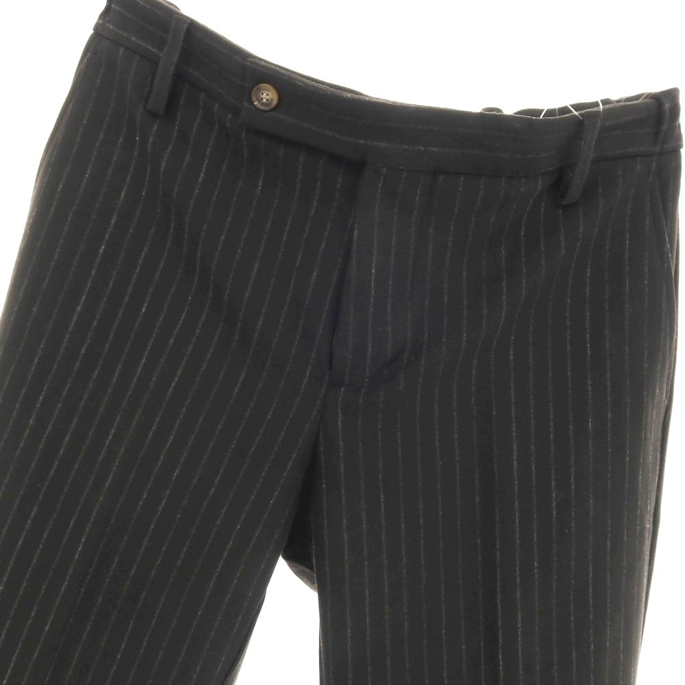 【中古】アントレアミ ENTRE AMIS レーヨンナイロン ジャージー ストライプ イージースラックスパンツ ブラックxグレー【サイズ34/48】【 状態ランクB 】【 メンズ 】