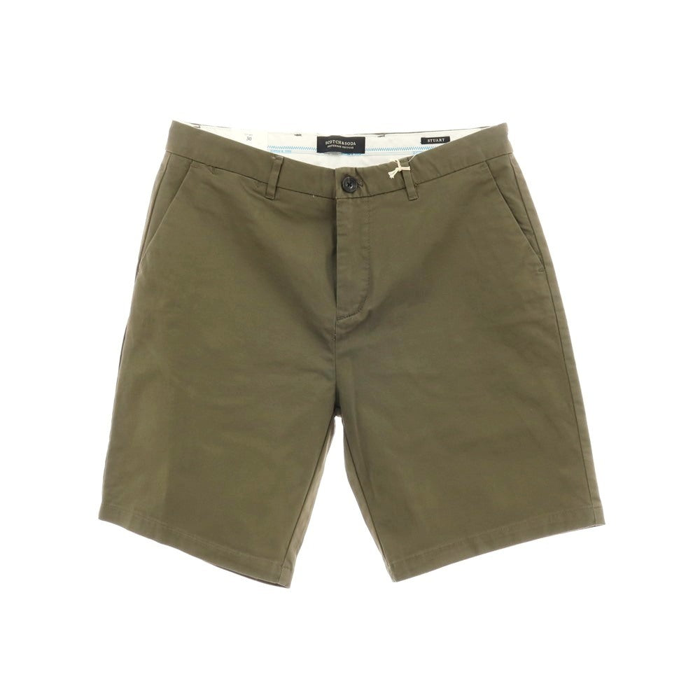 【中古】【未使用】スコッチアンドソーダ SCOTCH &amp; SODA STUART ストレッチ コットン ショートパンツ オリーブグリーン【サイズ30】【 状態ランクS 】【 メンズ 】[APD]