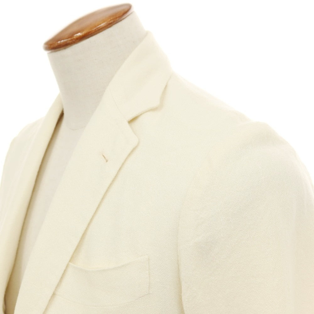 【中古】サルトリオ Sartorio ウールリネン テーラードジャケット アイボリー【 46 】【 状態ランクC 】【 メンズ 】 []