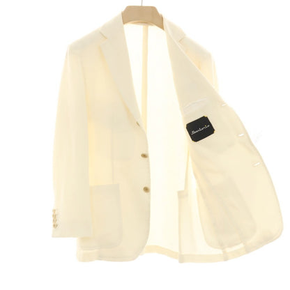 【中古】サルトリオ Sartorio ウールリネン テーラードジャケット アイボリー【 46 】【 状態ランクC 】【 メンズ 】 []