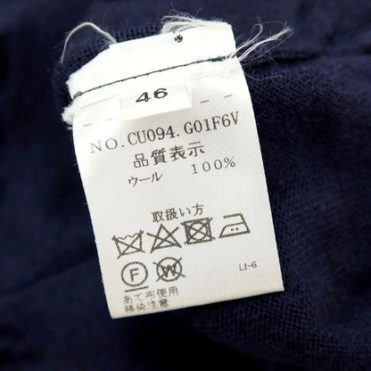【中古】クルチアーニ CRUCIANI ハイゲージ ウール クルーネック プルオーバーニット ネイビー【 46 】【 状態ランクB 】【 メンズ 】