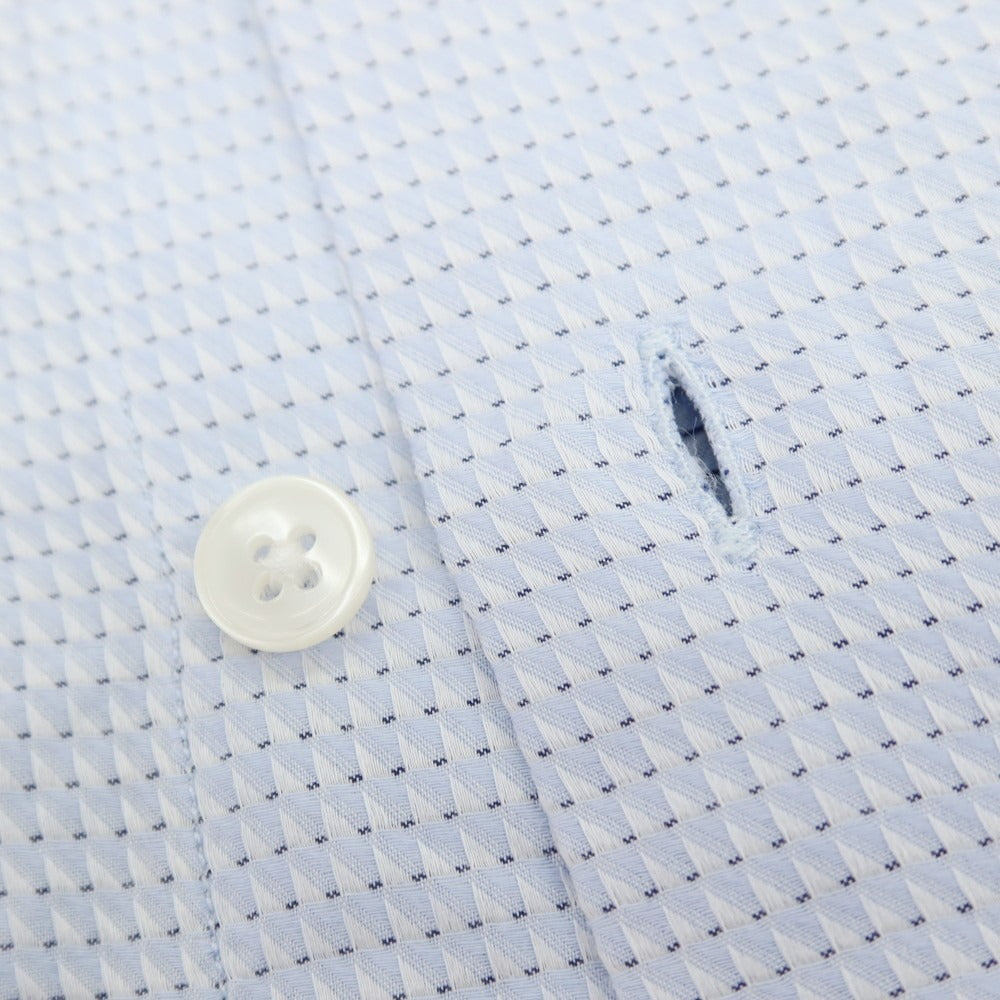 【中古】バグッタ Bagutta コットン セミワイドカラー ドレスシャツ ライトブルー【 40 】【 状態ランクB 】【 メンズ 】