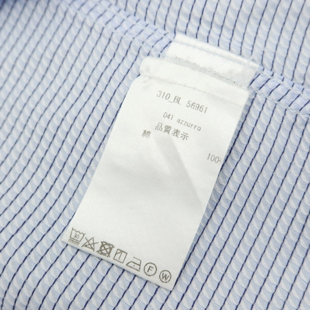 【中古】バグッタ Bagutta コットン セミワイドカラー ドレスシャツ ライトブルー【 40 】【 状態ランクB 】【 メンズ 】